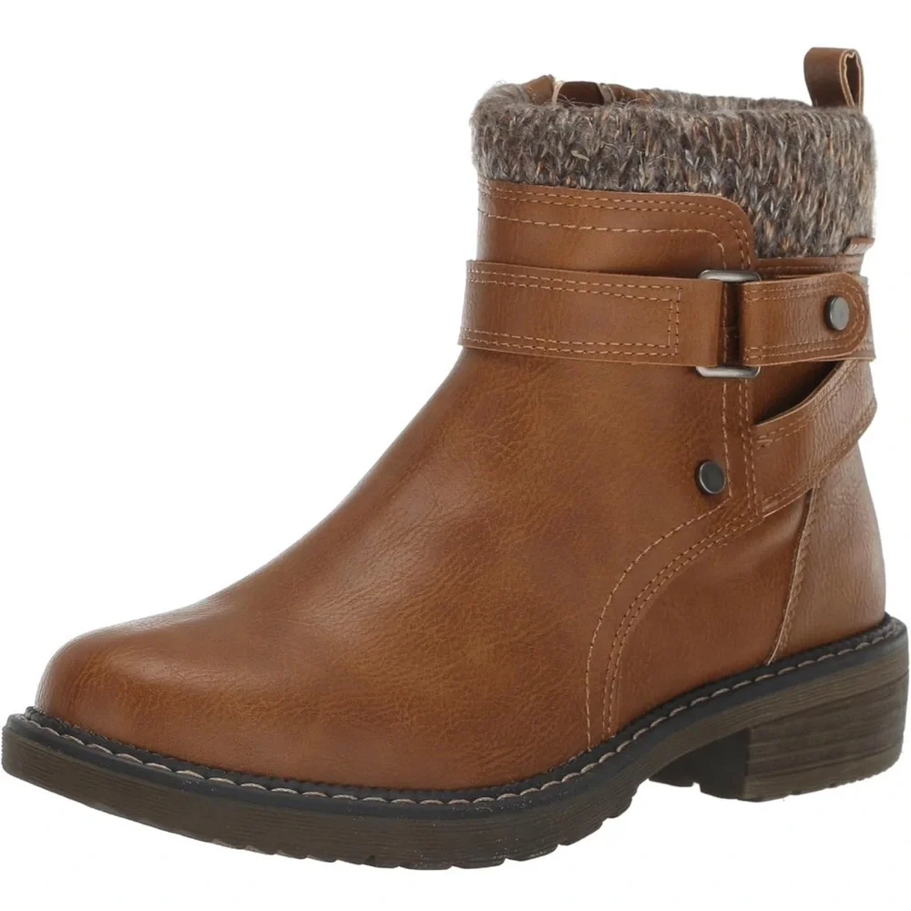 NWT Muk Luks Women’s Garland Gina Knit Cuff Ankle Boots 6.5W - wide size - Picture 2 of 13
